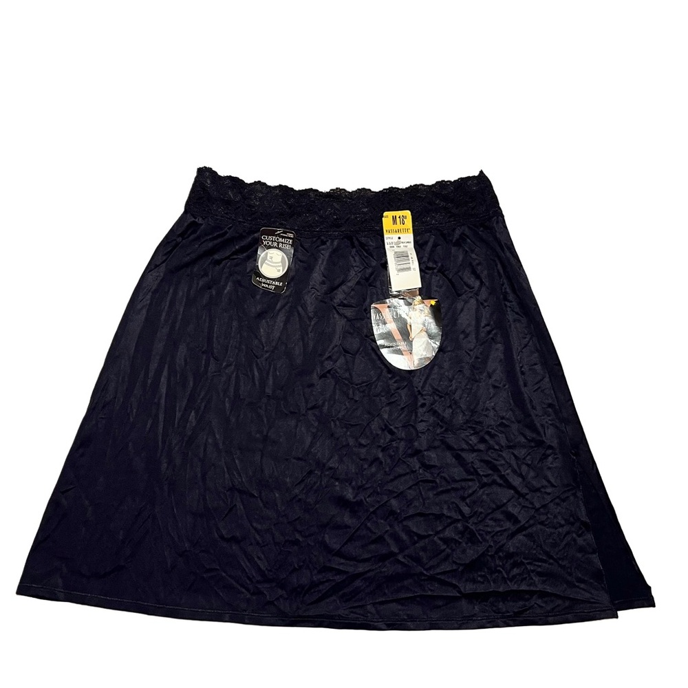 NWT Vasserette Half Slip Adjustable Waist, size medium black sable